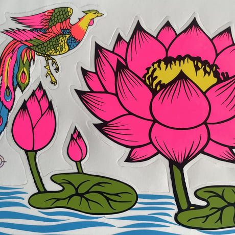 蓮の花 シール 大 LOTUS FLOWER STICKER