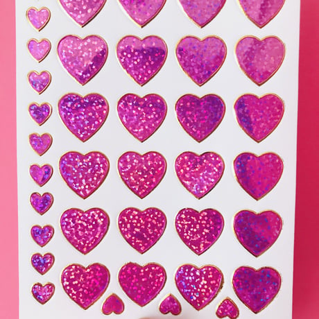 ハート ピンク キラキラ シール PINK HEART STICKER