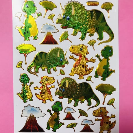 恐竜 ⑦ キラキラ シール  DINOSAUR STICKER