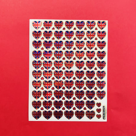 イギリス国旗 ミニハート キラキラ シール UK FLAG MINI HEART STICKER