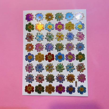 ミニフラワー ③ キラキラ シール MINI FLOWER STICKER