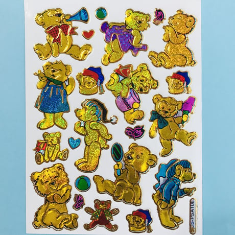 金色のクマ キラキラ シール  GOLD COLOR BEAR STICKER