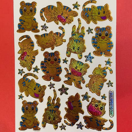 トラ キラキラ シール TIGER STICKER