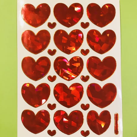 ハート 赤 ③ キラキラ シール red heart sticker