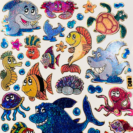 海の生き物 ⑩ キラキラ シール SEA ANIMAL STICKER