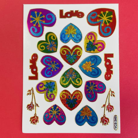 ハート LOVE ④ キラキラ シール HEART LOVE STICKER