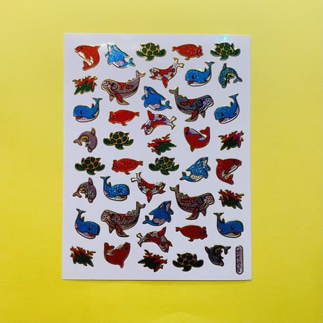 海の生き物 ⑧ キラキラ シール SEA ANIMAL STICKER