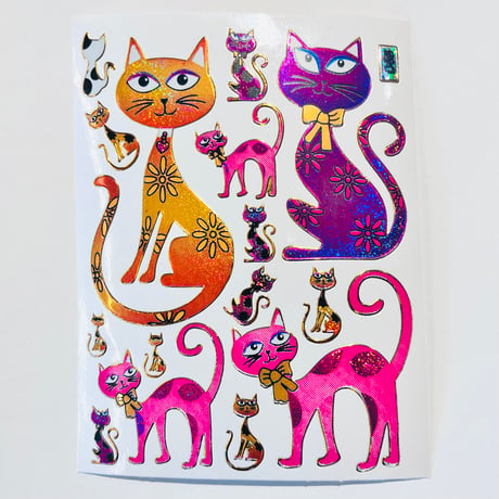 ねこ 猫 ⑤ キラキラ シール CAT  STICKER