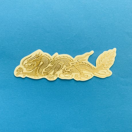 龍 ドラゴン 透明 ゴールド シール DRAGON STICKER