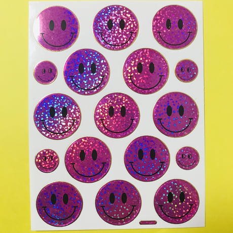 スマイル 薄い紫 キラキラ シール SMILE STICKER LIGHT PURPLE