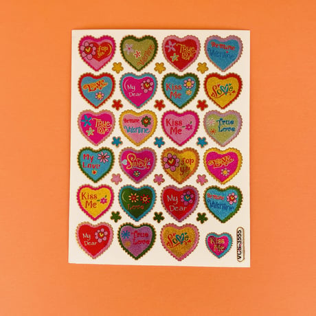 ハート イラスト ⑥ キラキラ  シール HEART ILLUSTRATION STICKER