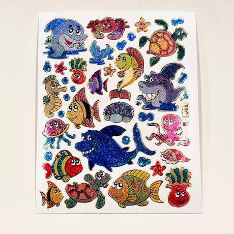 海の生き物 ⑩ キラキラ シール SEA ANIMAL STICKER
