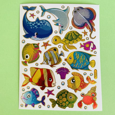 海の生き物 ⑥ キラキラ シール SEA ANIMAL STICKER