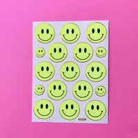 スマイル 黄色 蛍光 シール SMILE STICKER NEON YELLOW