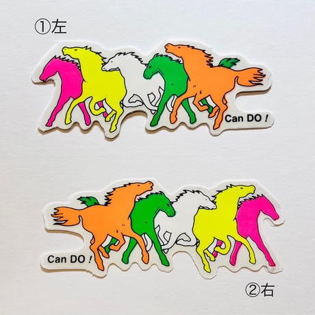 走る馬 ③ 蛍光 シール RUNNING HORSE STICKER