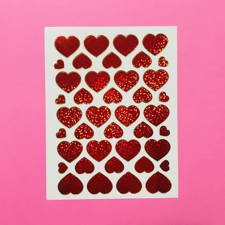 ハート 赤 キラキラ シール RED HEART STICKER