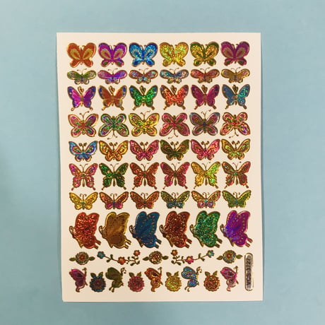 蝶々 キラキラ シール (12)  BUTTERFLY STICKER