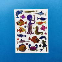 海の生き物 ③ キラキラ シール SEA ANIMAL STICKER