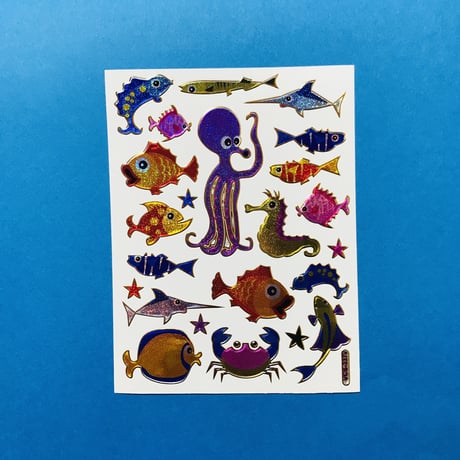 海の生き物 ③ キラキラ シール SEA ANIMAL STICKER