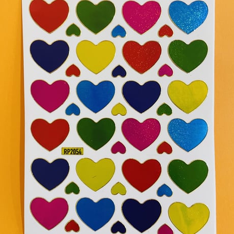 ハート カラフル ⑥ キラキラ シール COLORFUL HEART STICKER
