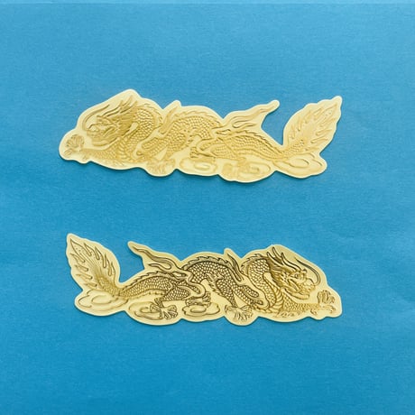 龍 ドラゴン 透明 ゴールド シール DRAGON STICKER