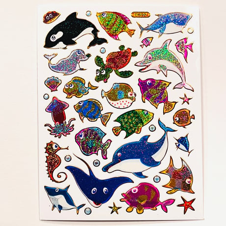 海の生き物 (11) キラキラ シール SEA ANIMAL STICKER