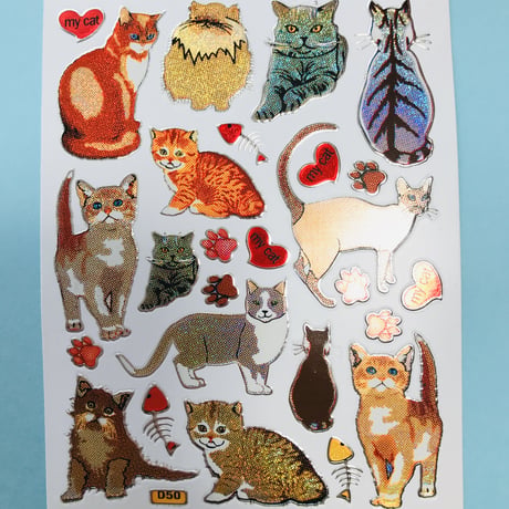 ねこ 猫 キラキラ シール CAT  STICKER