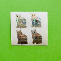 猫 シルバー プリズム シール CAT SILVER PRISM STICKER
