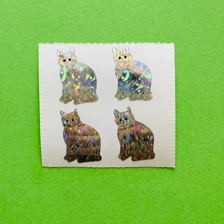 猫 シルバー プリズム シール CAT SILVER PRISM STICKER