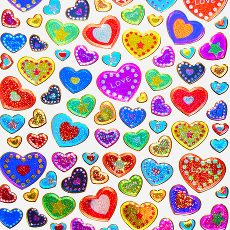ハート LOVE ② キラキラ シール HEART LOVE STICKER