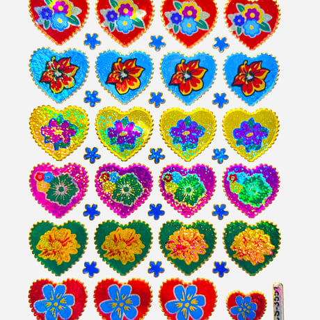 ハートの中に花 シール FLOWER INSIDE HEART STICKER