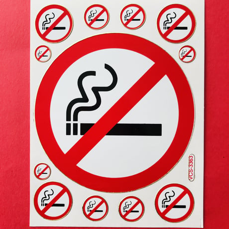 禁煙マーク ② キラキラ シール NO SMOKING STICKER