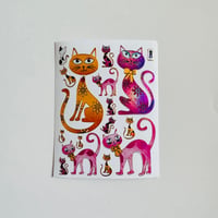 猫　キラキラ シール CAT STICKER