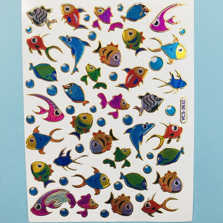 魚 ③ キラキラ シール FISH STICKER