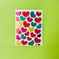 ハート カラフル (11) キラキラ シール COLORFUL HEART STICKER