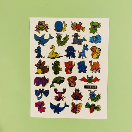 カラフル 動物 ⑦ キラキラ シール COLORFUL ANIMAL STICKER