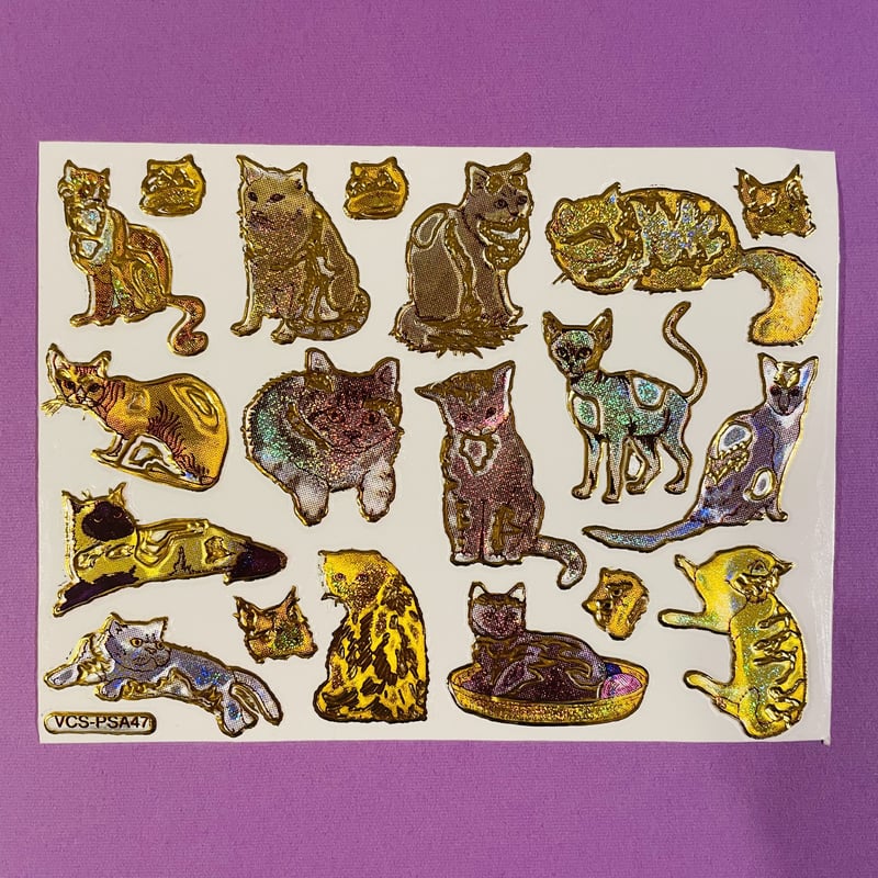 ミニボリュームUPシール クリスマス ねこ フレークシール キラキラ