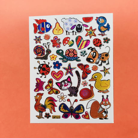 生き物いろいろ ② キラキラ シール LIVING CREATURE MIX STICKER