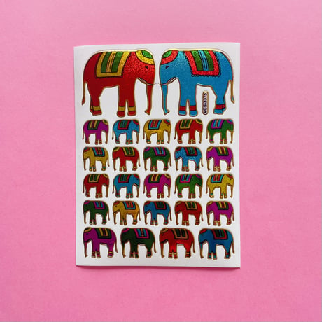 ゾウ 象 ④ キラキラ シール ELEPHANT STICKER