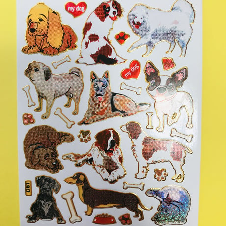 犬 キラキラ シール  DOG STICKER