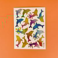イルカ ⑦ キラキラ シール  DOLPHIN  STICKER