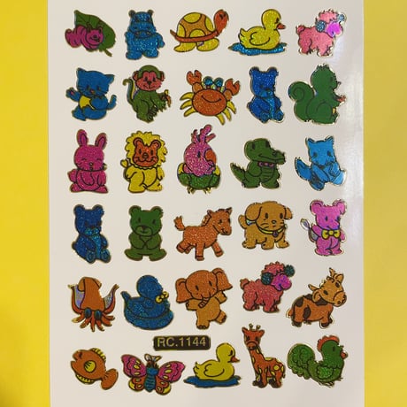 カラフル 動物 ⑥ キラキラ シール COLORFUL ANIMAL STICKER