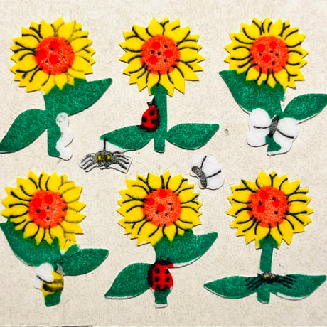ひまわり シール ザラザラ SUNFLOWER STICKER