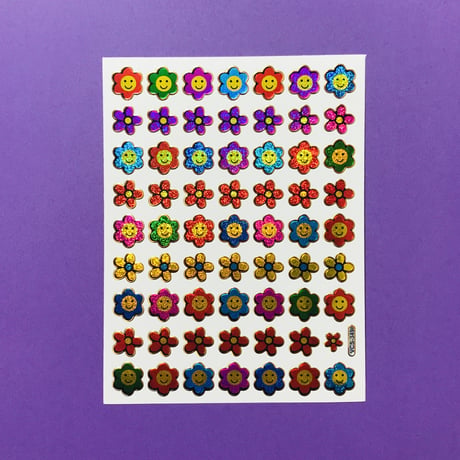 スマイル 花 ② キラキラ シール SMILE FLOWER STICKER