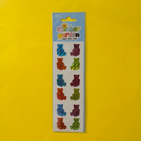Sticker Garden★カラフルなくま bear