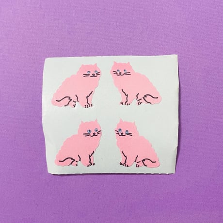 ピンク 猫 シール PINK CAT STICKER