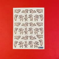 ひょうきんなブタ ② キラキラ シール PIG STICKER