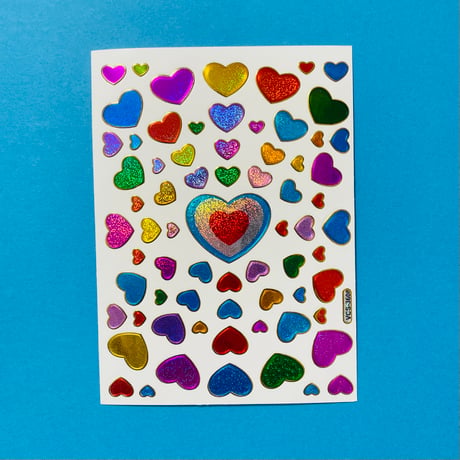ハート カラフル ⑨ キラキラ シール COLORFUL HEART STICKER
