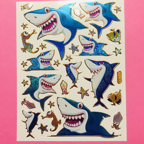 サメ キラキラ シール SHARK STICKER
