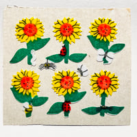 ひまわり シール ザラザラ SUNFLOWER STICKER